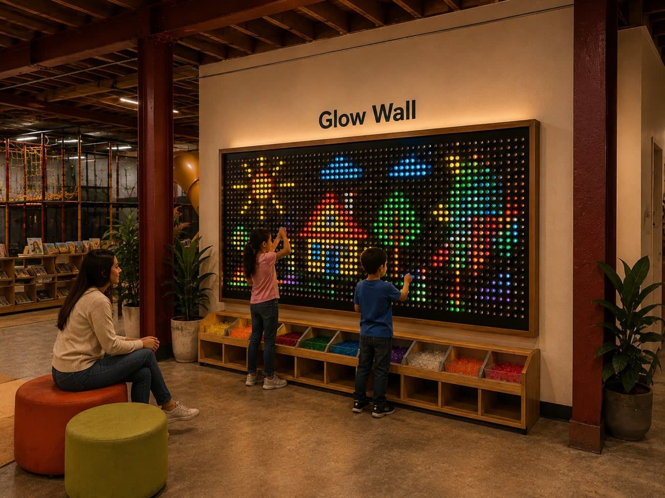 Concept rendering: an interactive glow wall